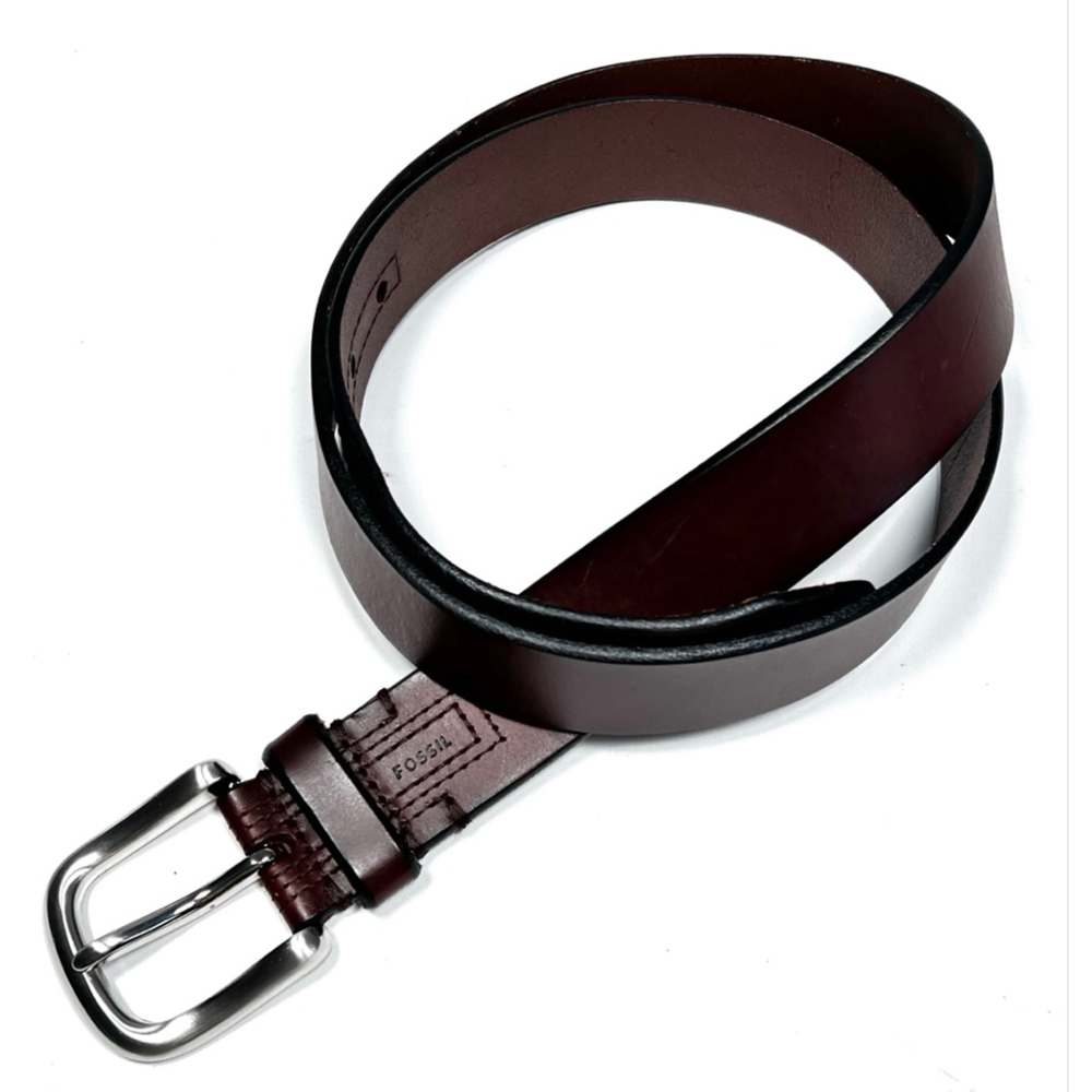 Fossil Mens Belt Brown Genuine Leather Belt One Size 100/40